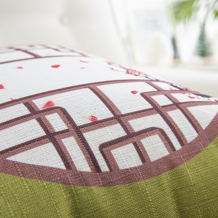 91家纺网 家纺一手货源 找家纺 雅晨枕芯 2025新款新中式三水名族风客厅靠垫沙发靠垫枕奢华时尚飘窗枕 绿色