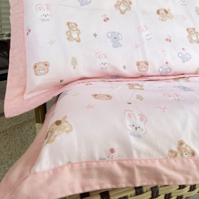 91家纺网 家纺一手货源 找家纺 （总）棉生活家纺 2025春夏新款A类全棉纯棉儿童纱布单枕套 枕套单件