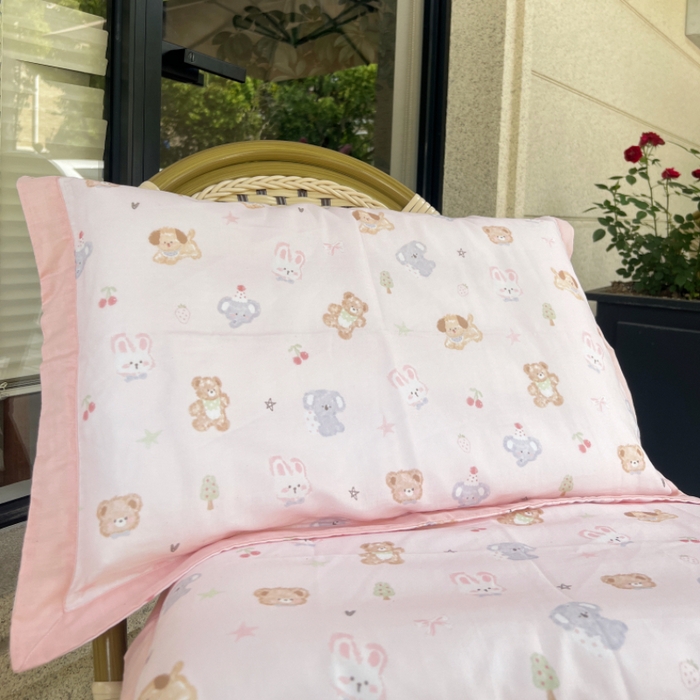 91家纺网 家纺一手货源 找家纺 （总）棉生活家纺 2025春夏新款A类全棉纯棉儿童纱布单枕套 枕套单件