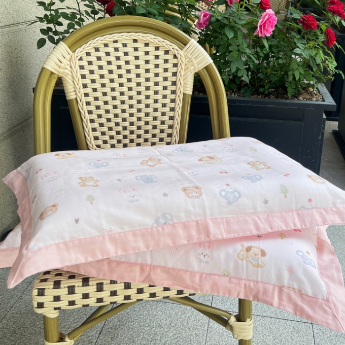 91家纺网 家纺一手货源 找家纺 （总）棉生活家纺 2025春夏新款A类全棉纯棉儿童纱布单枕套 枕套单件