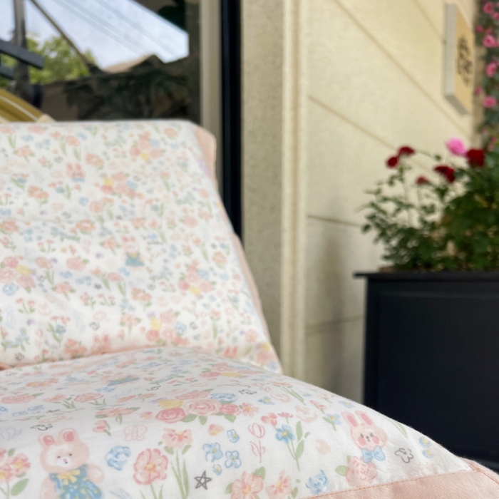 91家纺网 家纺一手货源 找家纺 棉生活家纺 2025春夏新款A类全棉纯棉儿童纱布单枕套 枕套单件 乖乖兔