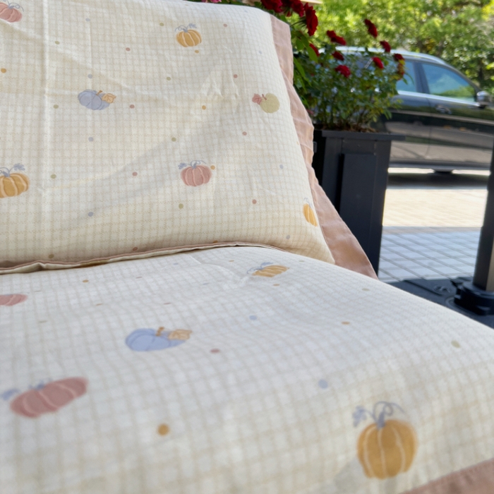 91家纺网 家纺一手货源 找家纺 棉生活家纺 2025春夏新款A类全棉纯棉儿童纱布单枕套 枕套单件 南瓜派