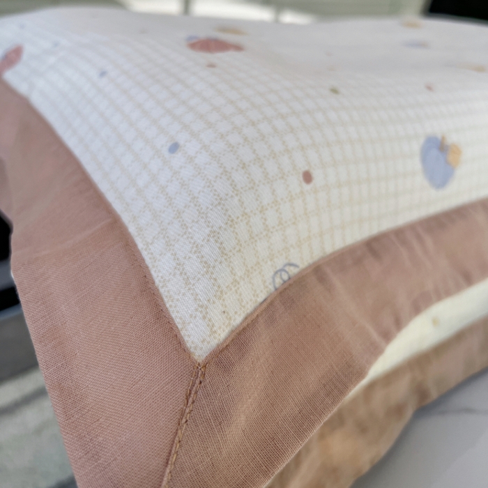 91家纺网 家纺一手货源 找家纺 棉生活家纺 2025春夏新款A类全棉纯棉儿童纱布单枕套 枕套单件 南瓜派