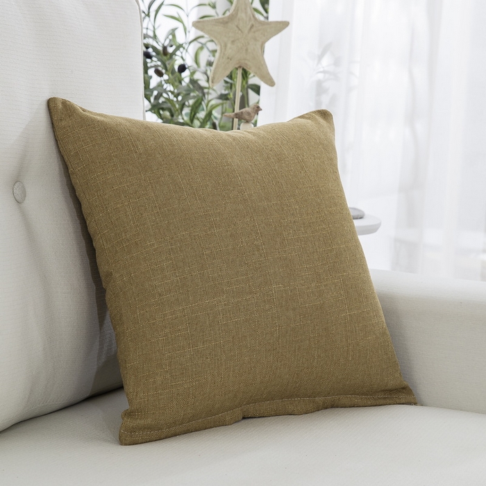 91家纺网 家纺一手货源 找家纺 雅晨枕芯 2025新款现代简约竹节麻抱枕居家沙发客厅靠垫抱枕套 深卡其