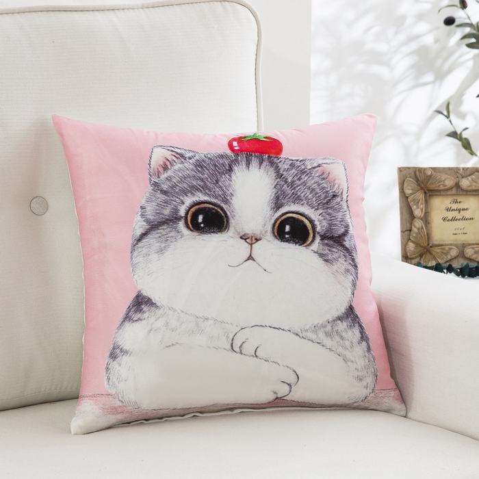 91家纺网 家纺一手货源 找家纺 雅晨枕芯 2025新款卡通抱枕沙发客厅靠枕宿舍卧室靠背午觉办公护腰枕 可爱猫咪