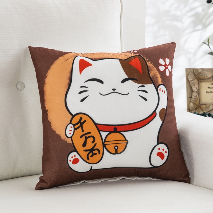 91家纺网 家纺一手货源 找家纺 雅晨枕芯 2025新款卡通抱枕沙发客厅靠枕宿舍卧室靠背午觉办公护腰枕 招财猫