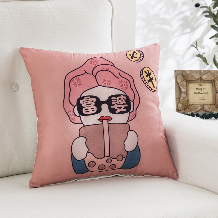 91家纺网 家纺一手货源 找家纺 雅晨枕芯 2025新款卡通抱枕沙发客厅靠枕宿舍卧室靠背午觉办公护腰枕 只想暴富