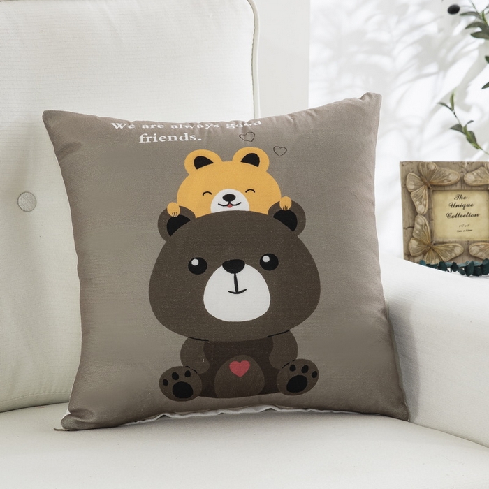 91家纺网 家纺一手货源 找家纺 雅晨枕芯 2025新款卡通抱枕沙发客厅靠枕宿舍卧室靠背午觉办公护腰枕 熊伙伴