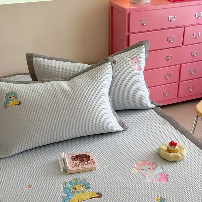 91家纺网 家纺一手货源 找家纺 （总）柚子YOUTH 2025新款中分子华夫格凉感凉席