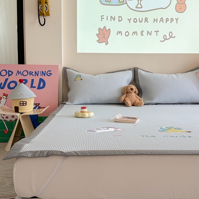 91家纺网 家纺一手货源 找家纺 （总）柚子YOUTH 2025新款中分子华夫格凉感凉席