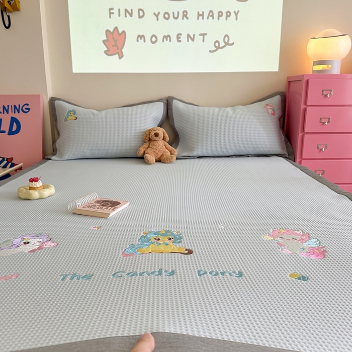 91家纺网 家纺一手货源 找家纺 （总）柚子YOUTH 2025新款中分子华夫格凉感凉席