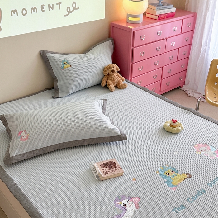 91家纺网 家纺一手货源 找家纺 （总）柚子YOUTH 2025新款中分子华夫格凉感凉席