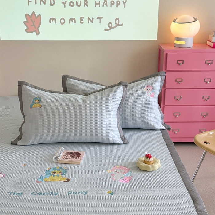 91家纺网 家纺一手货源 找家纺 柚子YOUTH 2025新款中分子华夫格凉感凉席 宝莉