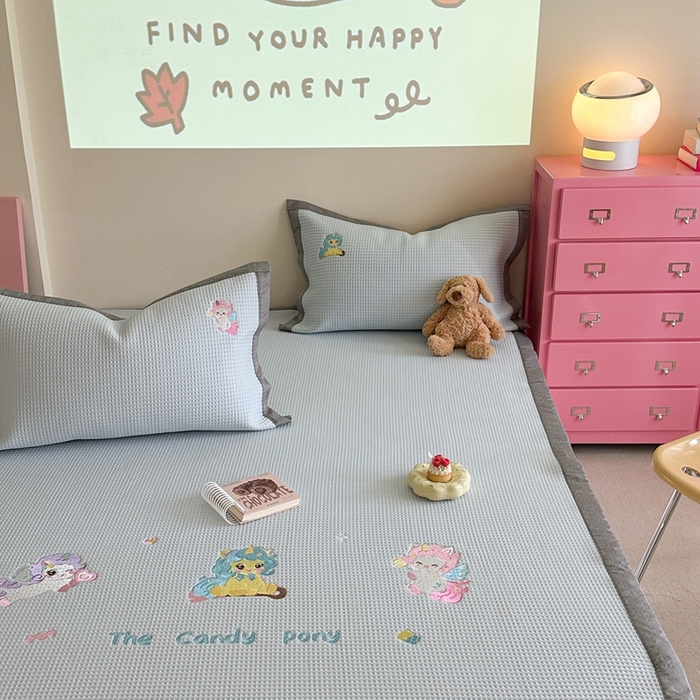 91家纺网 家纺一手货源 找家纺 柚子YOUTH 2025新款中分子华夫格凉感凉席 宝莉