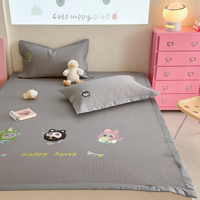 91家纺网 家纺一手货源 找家纺 柚子YOUTH 2025新款中分子华夫格凉感凉席 蛋仔派对