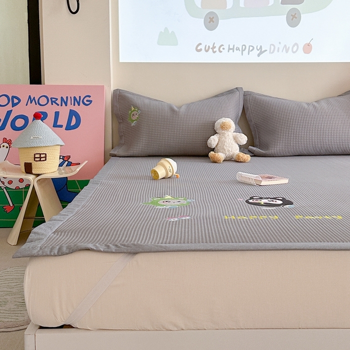 91家纺网 家纺一手货源 找家纺 柚子YOUTH 2025新款中分子华夫格凉感凉席 蛋仔派对