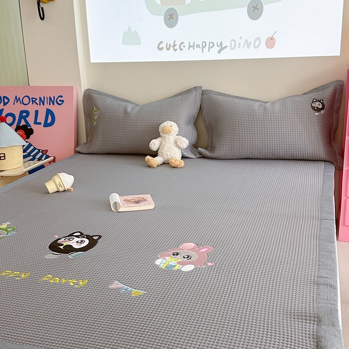 91家纺网 家纺一手货源 找家纺 柚子YOUTH 2025新款中分子华夫格凉感凉席 蛋仔派对