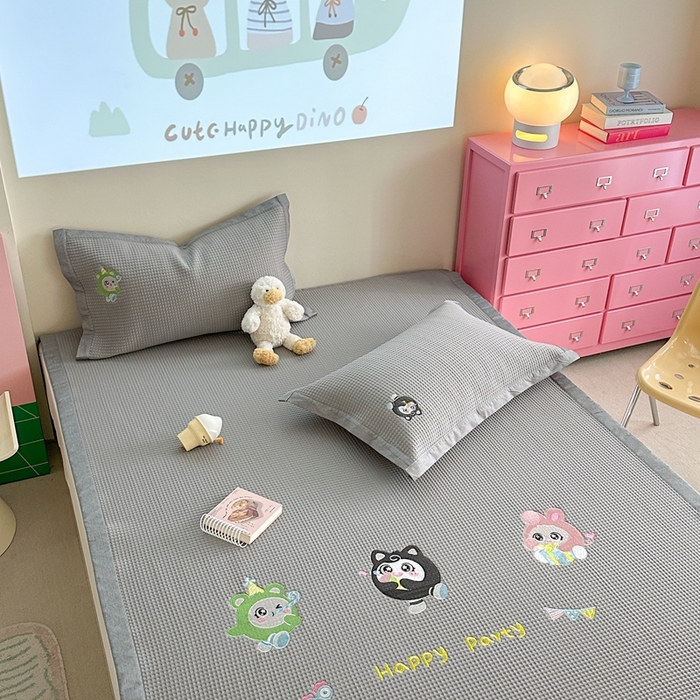 91家纺网 家纺一手货源 找家纺 柚子YOUTH 2025新款中分子华夫格凉感凉席 蛋仔派对