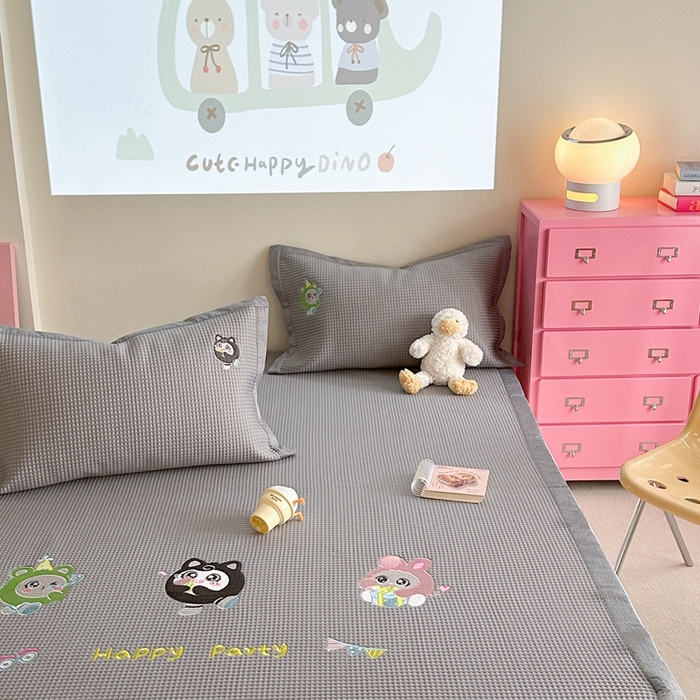 91家纺网 家纺一手货源 找家纺 柚子YOUTH 2025新款中分子华夫格凉感凉席 蛋仔派对