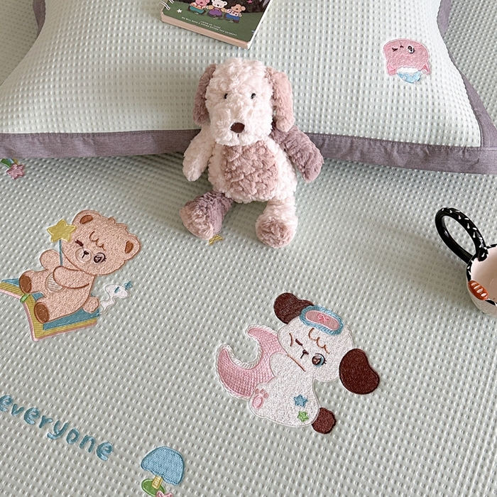 91家纺网 家纺一手货源 找家纺 柚子YOUTH 2025新款中分子华夫格凉感凉席 米克