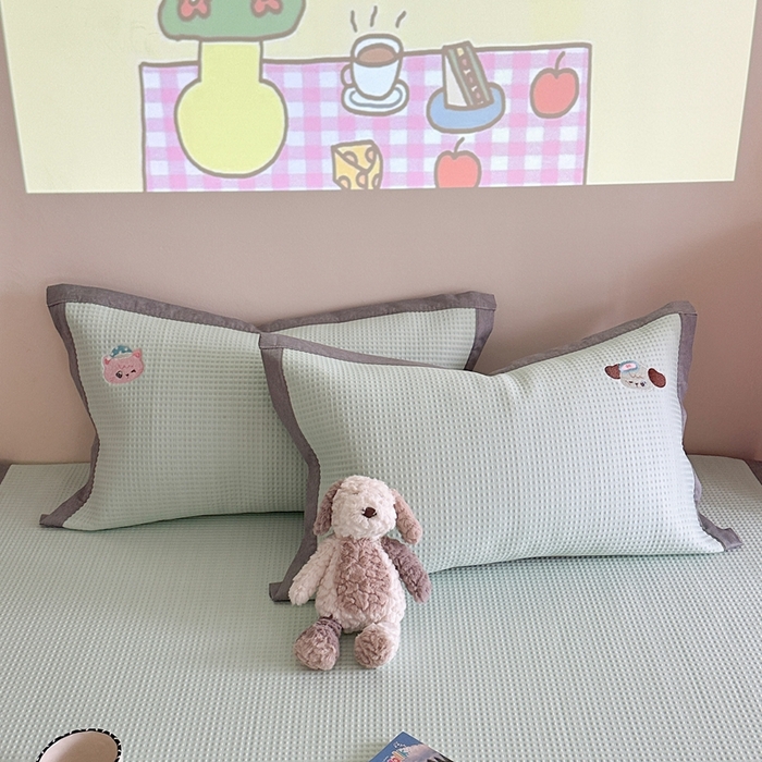 91家纺网 家纺一手货源 找家纺 柚子YOUTH 2025新款中分子华夫格凉感凉席 米克