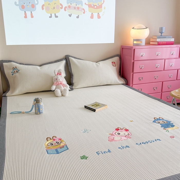 91家纺网 家纺一手货源 找家纺 柚子YOUTH 2025新款中分子华夫格凉感凉席 小布