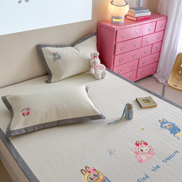 91家纺网 家纺一手货源 找家纺 柚子YOUTH 2025新款中分子华夫格凉感凉席 小布