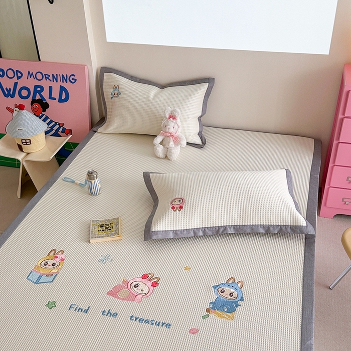 91家纺网 家纺一手货源 找家纺 柚子YOUTH 2025新款中分子华夫格凉感凉席 小布