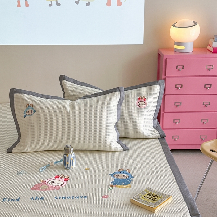 91家纺网 家纺一手货源 找家纺 柚子YOUTH 2025新款中分子华夫格凉感凉席 小布