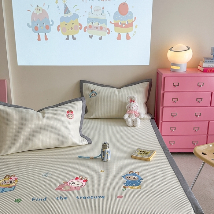 91家纺网 家纺一手货源 找家纺 柚子YOUTH 2025新款中分子华夫格凉感凉席 小布