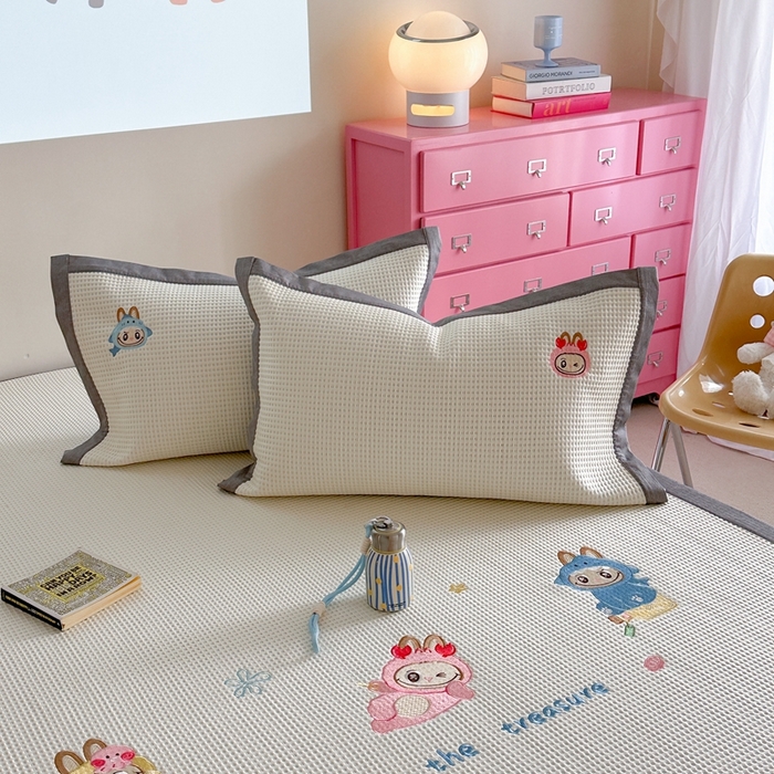 91家纺网 家纺一手货源 找家纺 柚子YOUTH 2025新款中分子华夫格凉感凉席 小布