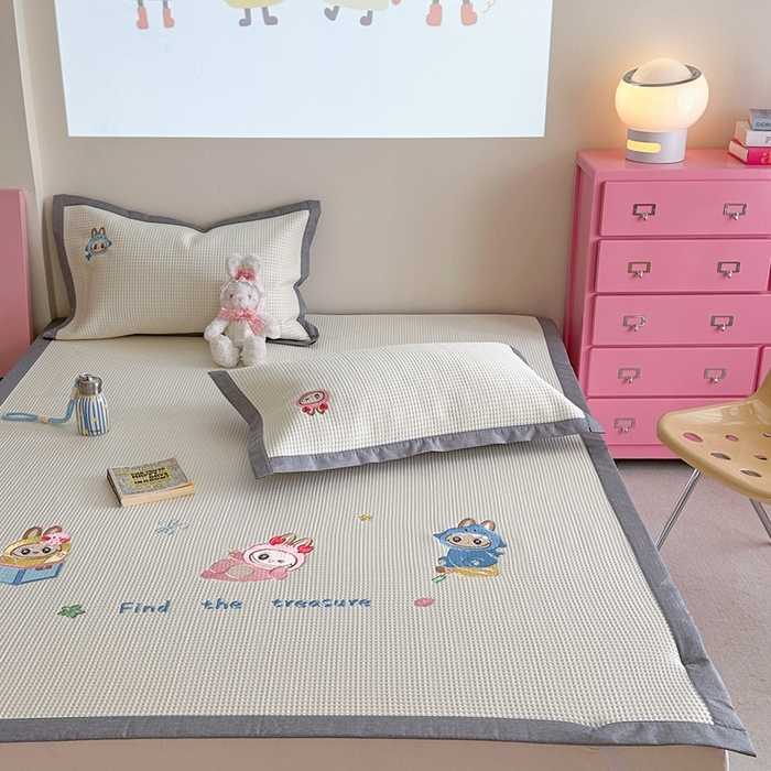 91家纺网 家纺一手货源 找家纺 柚子YOUTH 2025新款中分子华夫格凉感凉席 小布