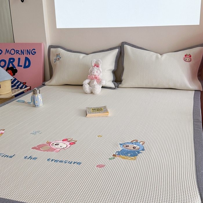 91家纺网 家纺一手货源 找家纺 柚子YOUTH 2025新款中分子华夫格凉感凉席 小布