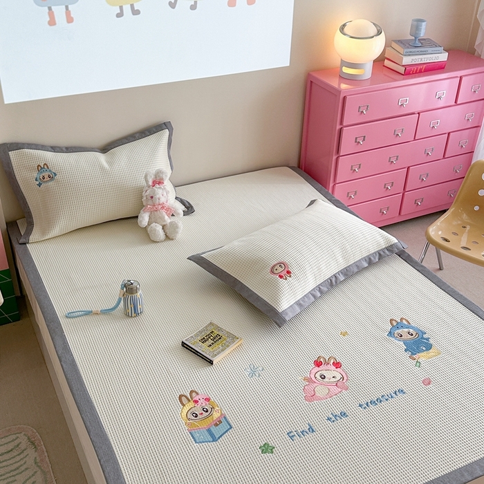 91家纺网 家纺一手货源 找家纺 柚子YOUTH 2025新款中分子华夫格凉感凉席 小布