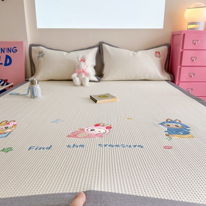 91家纺网 家纺一手货源 找家纺 柚子YOUTH 2025新款中分子华夫格凉感凉席 小布