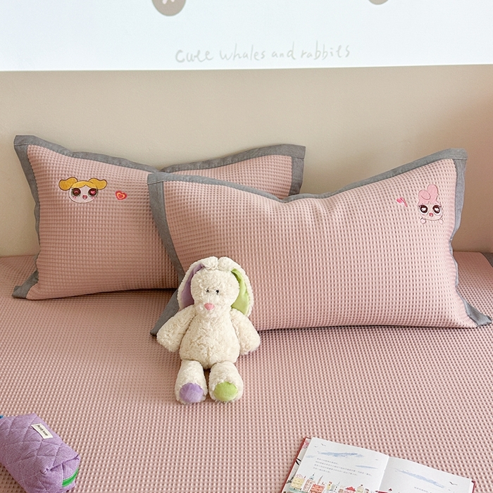 91家纺网 家纺一手货源 找家纺 柚子YOUTH 2025新款中分子华夫格凉感凉席 小女警