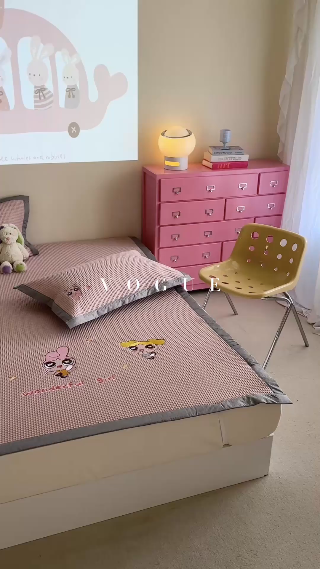 91家纺网 家纺一手货源 找家纺 柚子YOUTH 2025新款中分子华夫格凉感凉席 小女警