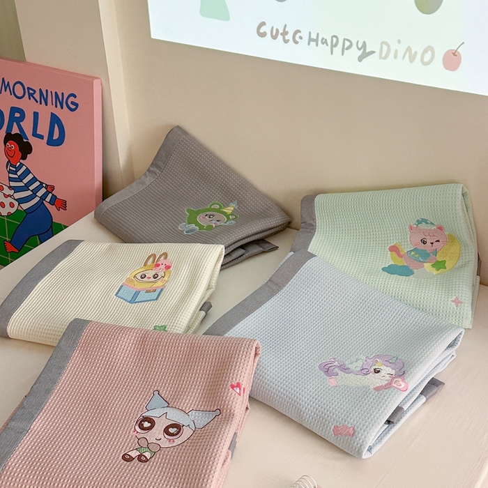 91家纺网 家纺一手货源 找家纺 柚子YOUTH 2025新款中分子华夫格凉感凉席 组合图仅供参考