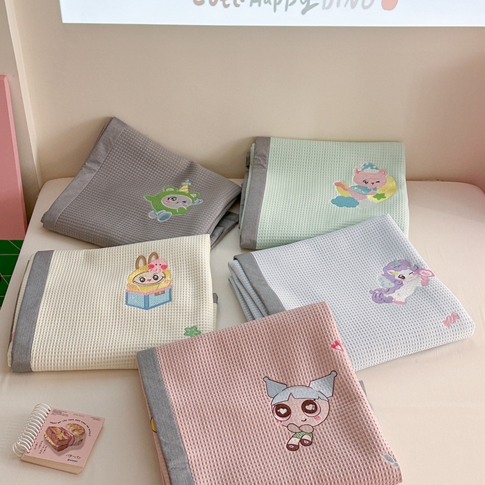 91家纺网 家纺一手货源 找家纺 柚子YOUTH 2025新款中分子华夫格凉感凉席 组合图仅供参考