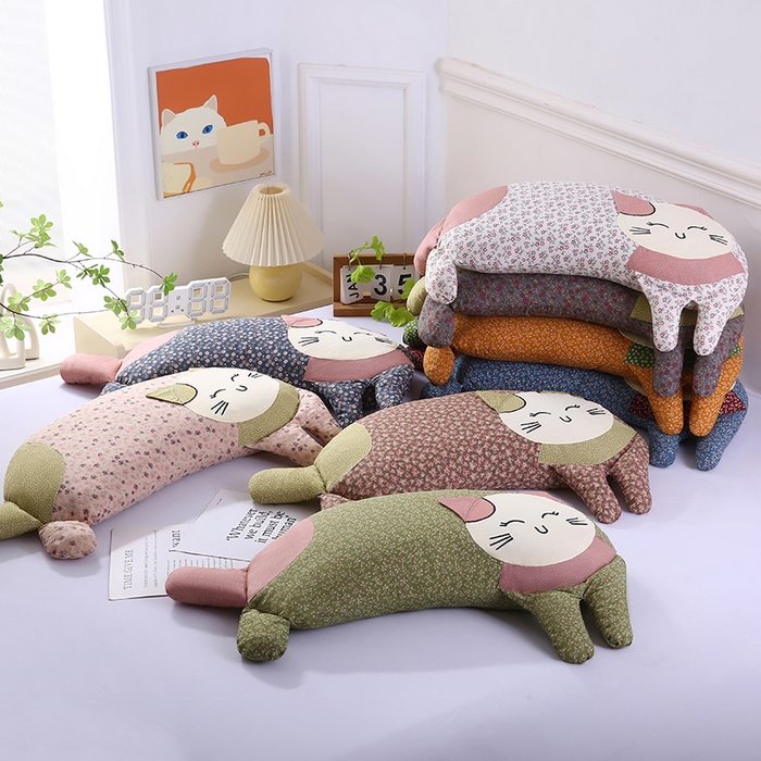 91家纺网 家纺一手货源 找家纺 （总）蔻眠 2025新款可爱猫-全棉卡通荞麦护颈枕芯儿童学生成人枕头