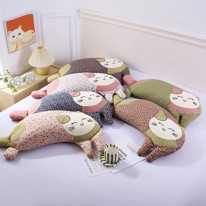 91家纺网 家纺一手货源 找家纺 （总）蔻眠 2025新款可爱猫-全棉卡通荞麦护颈枕芯儿童学生成人枕头
