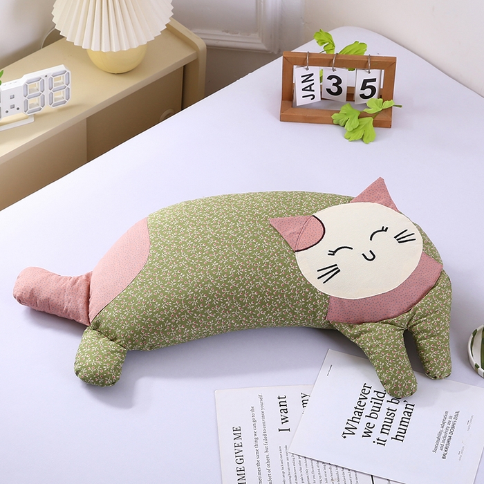 91家纺网 家纺一手货源 找家纺 （总）蔻眠 2025新款可爱猫-全棉卡通荞麦护颈枕芯儿童学生成人枕头