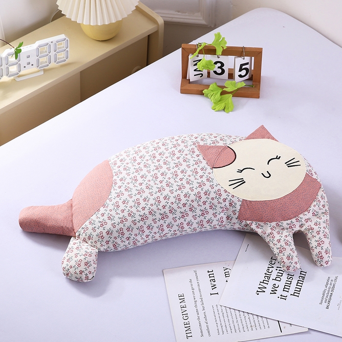91家纺网 家纺一手货源 找家纺 （总）蔻眠 2025新款可爱猫-全棉卡通荞麦护颈枕芯儿童学生成人枕头