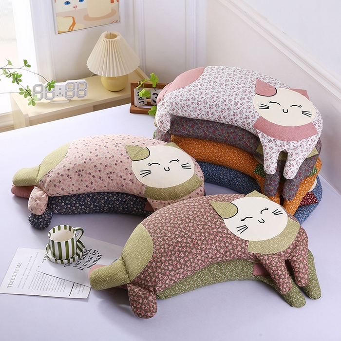 蔻眠 2025新款可爱猫-全棉卡通荞麦护颈枕芯儿童学生成人枕头 组合图仅供参考
