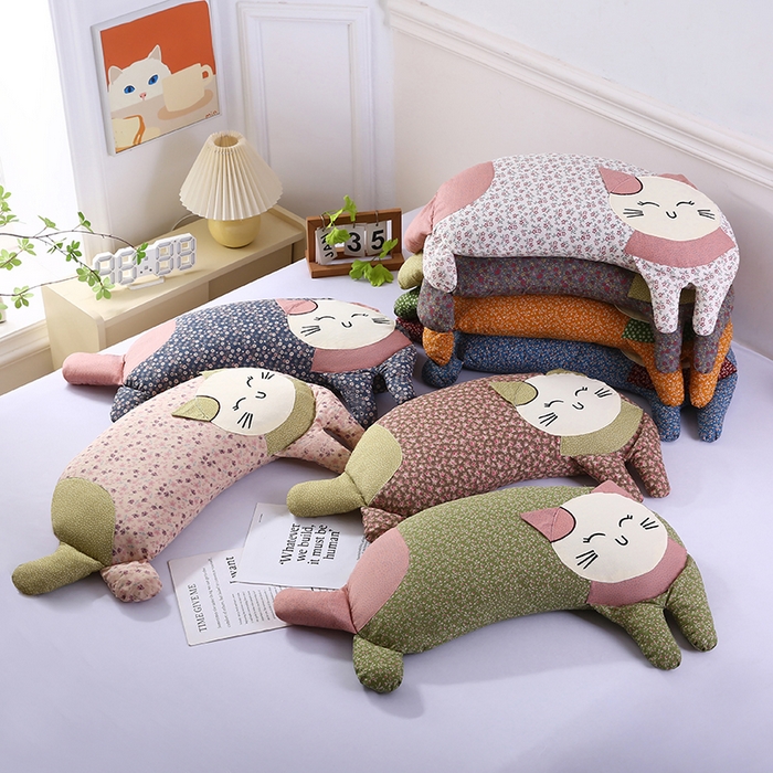 91家纺网 家纺一手货源 找家纺 蔻眠 2025新款可爱猫-全棉卡通荞麦护颈枕芯儿童学生成人枕头 组合图仅供参考