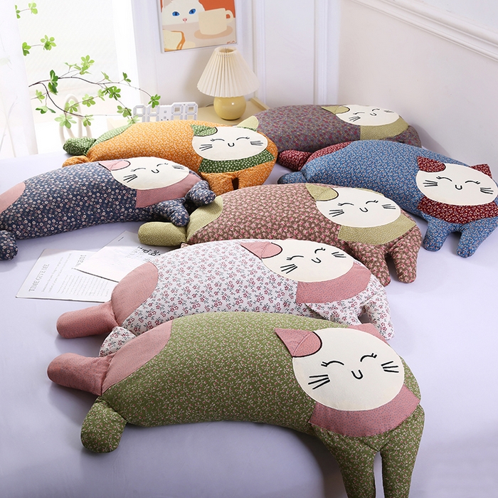 91家纺网 家纺一手货源 找家纺 蔻眠 2025新款可爱猫-全棉卡通荞麦护颈枕芯儿童学生成人枕头 组合图仅供参考
