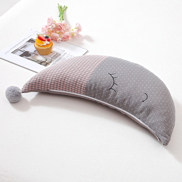 91家纺网 家纺一手货源 找家纺 糖果枕芯 2025新款异性荞麦枕月亮枕调理颈椎枕头枕芯 小月亮 灰色