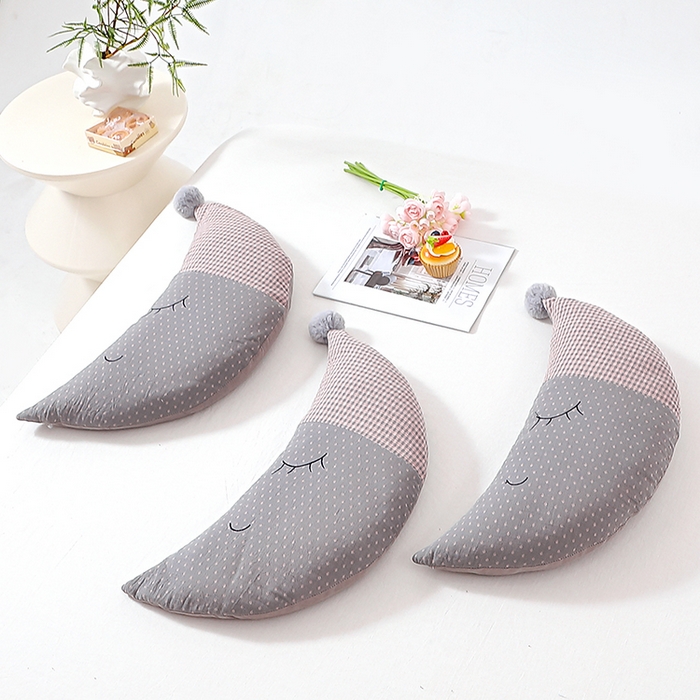 91家纺网 家纺一手货源 找家纺 糖果枕芯 2025新款异性荞麦枕月亮枕调理颈椎枕头枕芯 小月亮 灰色