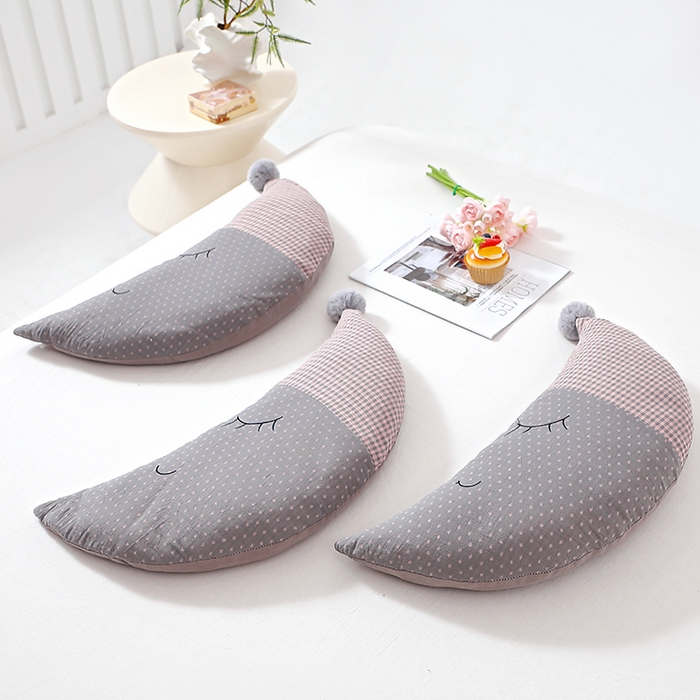 91家纺网 家纺一手货源 找家纺 糖果枕芯 2025新款异性荞麦枕月亮枕调理颈椎枕头枕芯 小月亮 灰色