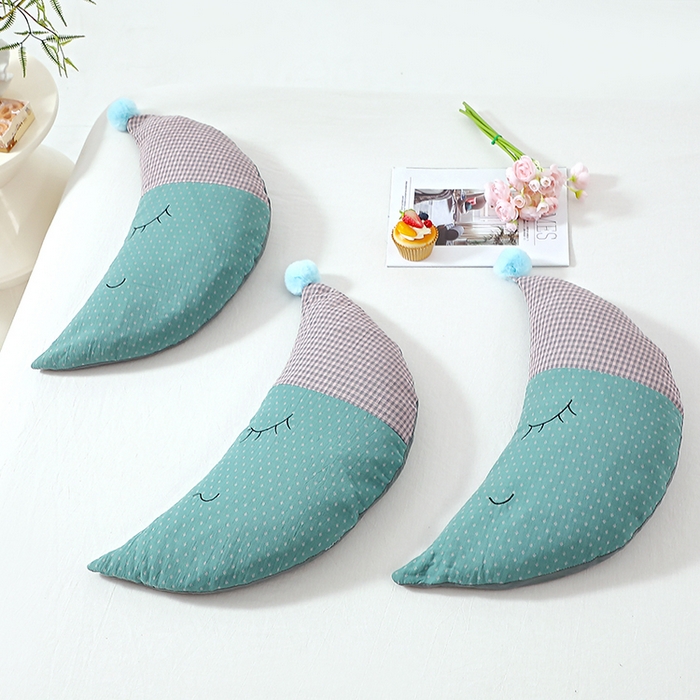 91家纺网 家纺一手货源 找家纺 糖果枕芯 2025新款异性荞麦枕月亮枕调理颈椎枕头枕芯 小月亮 绿色